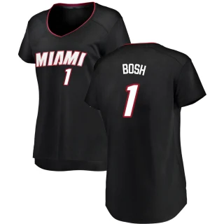 Women's Chris Bosh Miami Heat Black Fast Break Jersey - Icon Edition