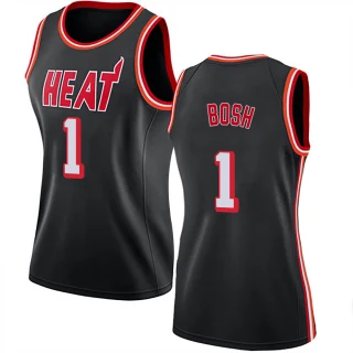 Women's Chris Bosh Miami Heat Black Swingman Fashion Hardwood Classics Jersey