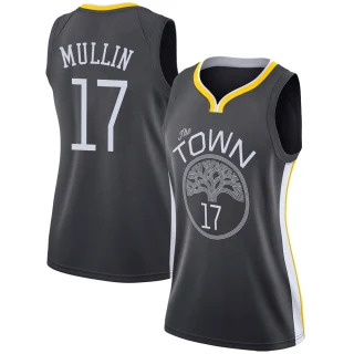 Women's Chris Mullin Golden State Warriors Gold Swingman Black Jersey - Statement Edition1