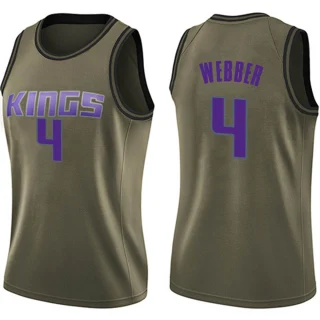 Women's Chris Webber Sacramento Kings Green Swingman Salute to Service Jersey