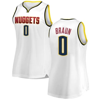 Women's Christian Braun Denver Nuggets White Fast Break 2018/19 Jersey - Association Edition