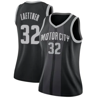 Women's Christian Laettner Detroit Pistons Black Swingman 2018/19 Jersey - City Edition