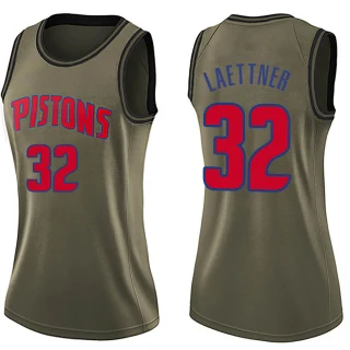 Women's Christian Laettner Detroit Pistons Green Swingman Salute to Service Jersey