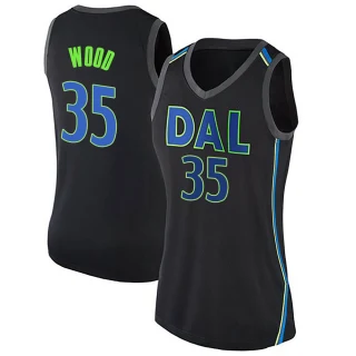 Women's Christian Wood Dallas Mavericks Black Swingman Jersey - City Edition