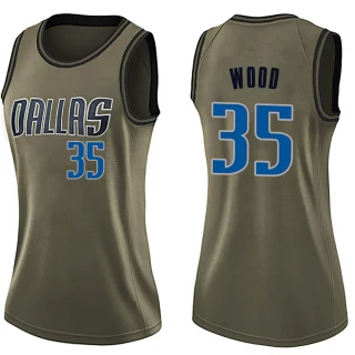Women's Christian Wood Dallas Mavericks Green Swingman Salute to Service Jersey