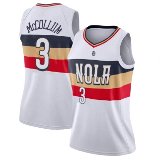 Women's CJ McCollum New Orleans Pelicans White Swingman 2018/19 Jersey - Earned Edition