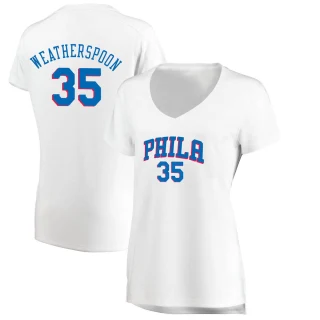 Women's Clarence Weatherspoon Philadelphia 76ers White Fast Break Jersey - Association Edition