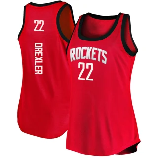 Women's Clyde Drexler Houston Rockets Red Fast Break 2020/21 Tank Jersey - Icon Edition