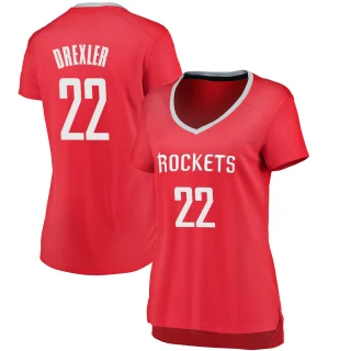Women's Clyde Drexler Houston Rockets Red Fast Break Jersey - Icon Edition