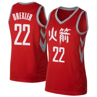 Women's Clyde Drexler Houston Rockets Red Swingman Jersey - City Edition