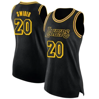 Women's Cole Swider Los Angeles Lakers Black Swingman Jersey - City Edition