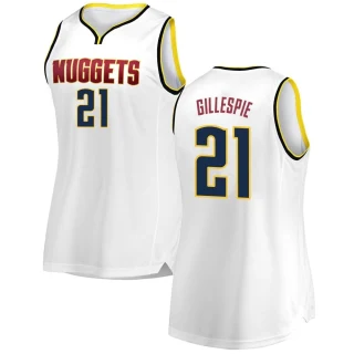 Women's Collin Gillespie Denver Nuggets White Fast Break 2018/19 Jersey - Association Edition