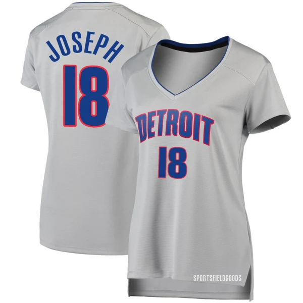 Women's Cory Joseph Detroit Pistons Fast Break Silver Jersey - Statement Edition
