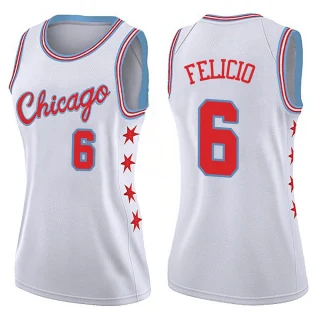 Women's Cristiano Felicio Chicago Bulls White Swingman Jersey - City Edition
