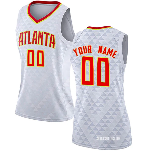 Women's Custom Atlanta Hawks White Swingman Custom Jersey - Association Edition