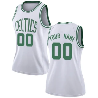 Women's Custom Boston Celtics White Swingman Custom Jersey - Association Edition