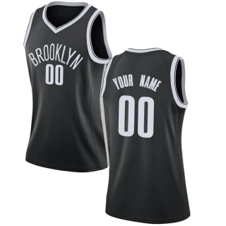 Women's Custom Brooklyn Nets Black Swingman Custom Jersey - Icon Edition