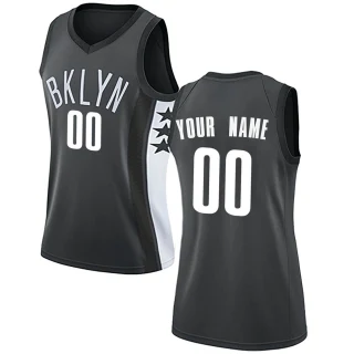 Women's Custom Brooklyn Nets Gray Swingman Custom Jersey - Statement Edition