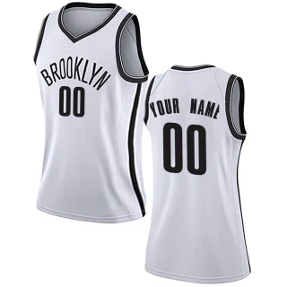 Women's Custom Brooklyn Nets White Swingman Custom Jersey - Association Edition