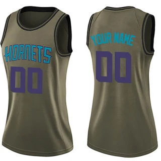 Women's Custom Charlotte Hornets Green Swingman Custom Salute to Service Jersey