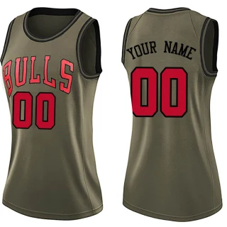 Women's Custom Chicago Bulls Green Swingman Custom Salute to Service Jersey