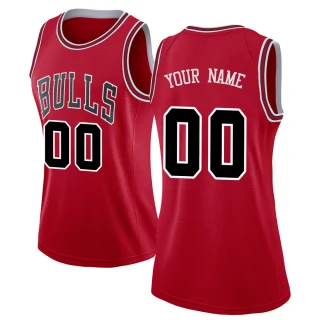 Women's Custom Chicago Bulls Red Swingman Custom Jersey - Icon Edition