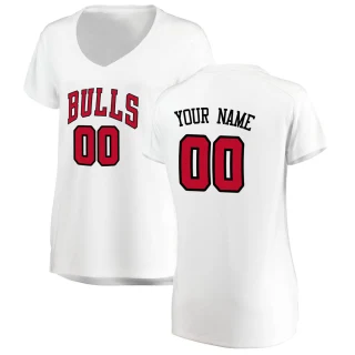 Women's Custom Chicago Bulls White Fast Break Custom Jersey - Association Edition