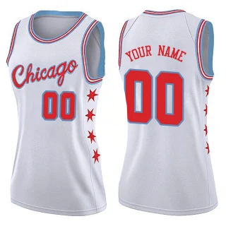 Women's Custom Chicago Bulls White Swingman Custom Jersey - City Edition