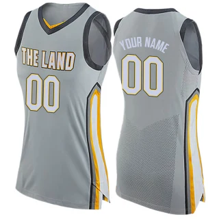 Women's Custom Cleveland Cavaliers Gray Swingman Custom Jersey - City Edition