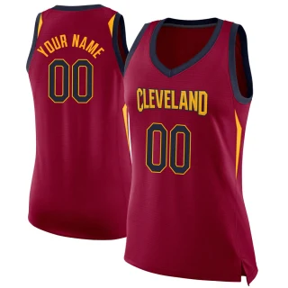 Women's Custom Cleveland Cavaliers Swingman Custom Maroon Jersey - Icon Edition