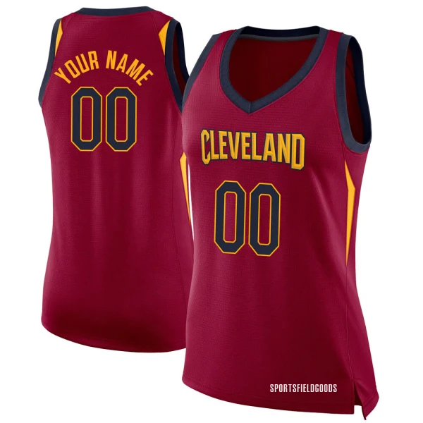 Women's Custom Cleveland Cavaliers Swingman Custom Maroon Jersey - Icon Edition