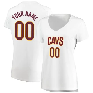 Women's Custom Cleveland Cavaliers White Fast Break Custom Jersey - Association Edition