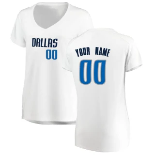 Women's Custom Dallas Mavericks White Fast Break Custom Jersey - Association Edition
