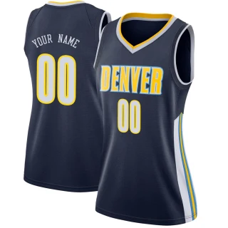 Women's Custom Denver Nuggets Navy Swingman Custom Jersey - Icon Edition