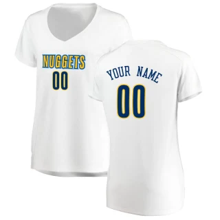Women's Custom Denver Nuggets White Fast Break Custom Jersey - Association Edition