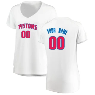 Women's Custom Detroit Pistons White Fast Break Custom Jersey - Association Edition