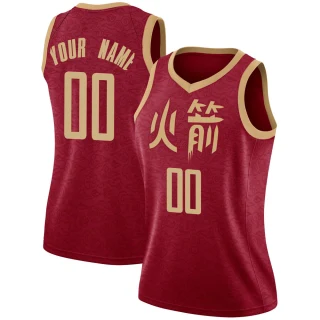 Women's Custom Houston Rockets Red Swingman Custom 2018/19 Jersey - City Edition