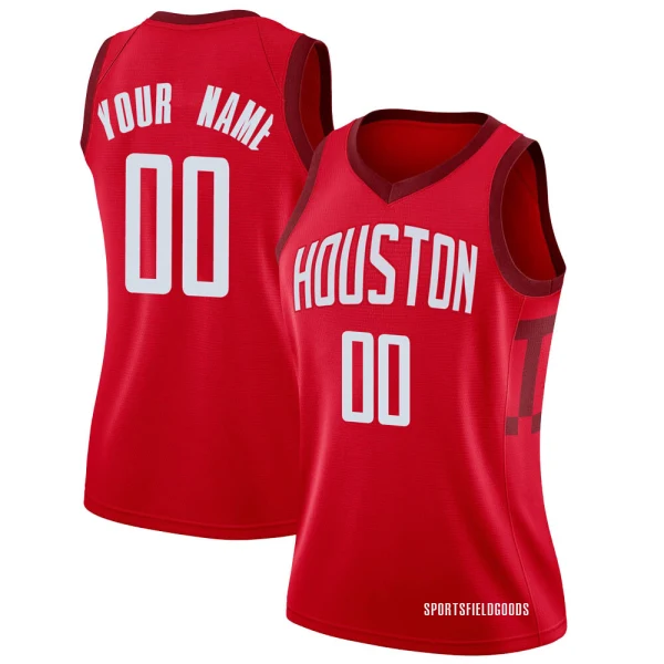 Women's Custom Houston Rockets Red Swingman Custom 2018/19 Jersey - Earned Edition