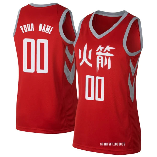 Women's Custom Houston Rockets Red Swingman Custom Jersey - City Edition
