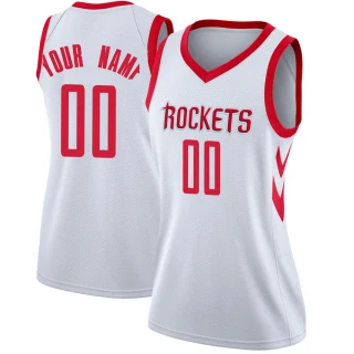 Women's Custom Houston Rockets White Swingman Custom Jersey - Association Edition