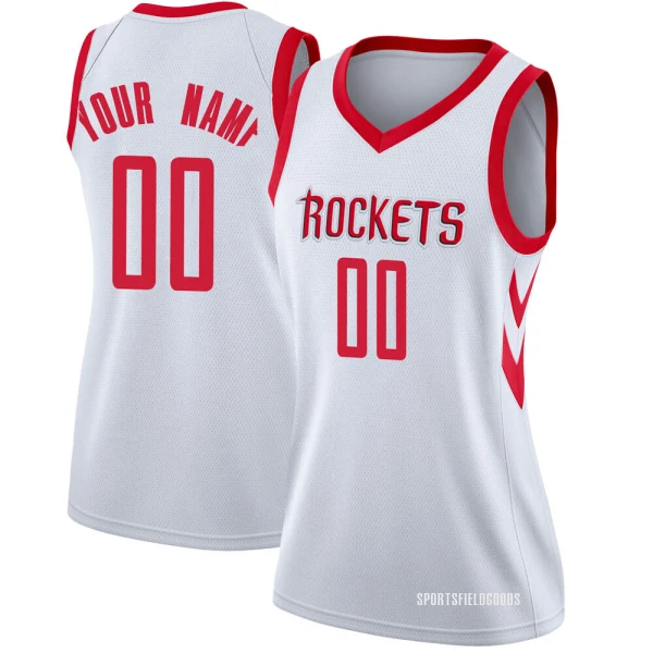 Women's Custom Houston Rockets White Swingman Custom Jersey - Association Edition