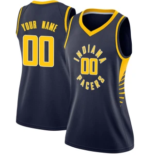 Women's Custom Indiana Pacers Navy Swingman Custom Jersey - Icon Edition