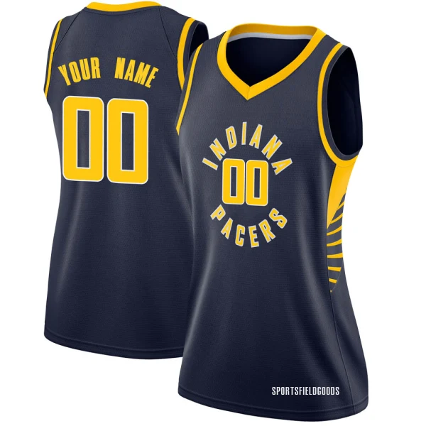 Women's Custom Indiana Pacers Navy Swingman Custom Jersey - Icon Edition