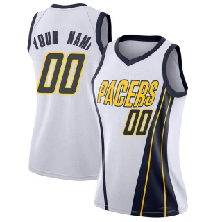 Women's Custom Indiana Pacers White Swingman Custom 2018/19 Jersey - Earned Edition