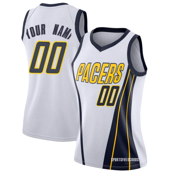 Women's Custom Indiana Pacers White Swingman Custom 2018/19 Jersey - Earned Edition