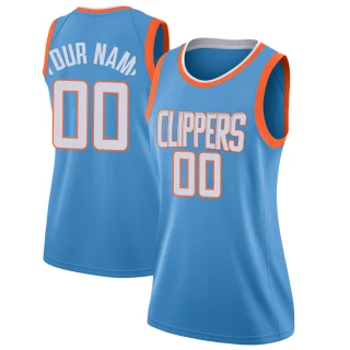 Women's Custom Los Angeles Clippers Blue Swingman Custom Jersey - City Edition