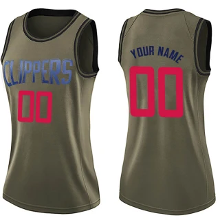Women's Custom Los Angeles Clippers Green Swingman Custom Salute to Service Jersey