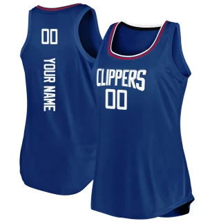Women's Custom Los Angeles Clippers Royal Fast Break Custom Movement Tank Jersey - Icon Edition