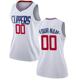 Women's Custom Los Angeles Clippers White Swingman Custom Jersey - Association Edition