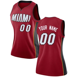 Women's Custom Miami Heat Red Swingman Custom Jersey - Statement Edition